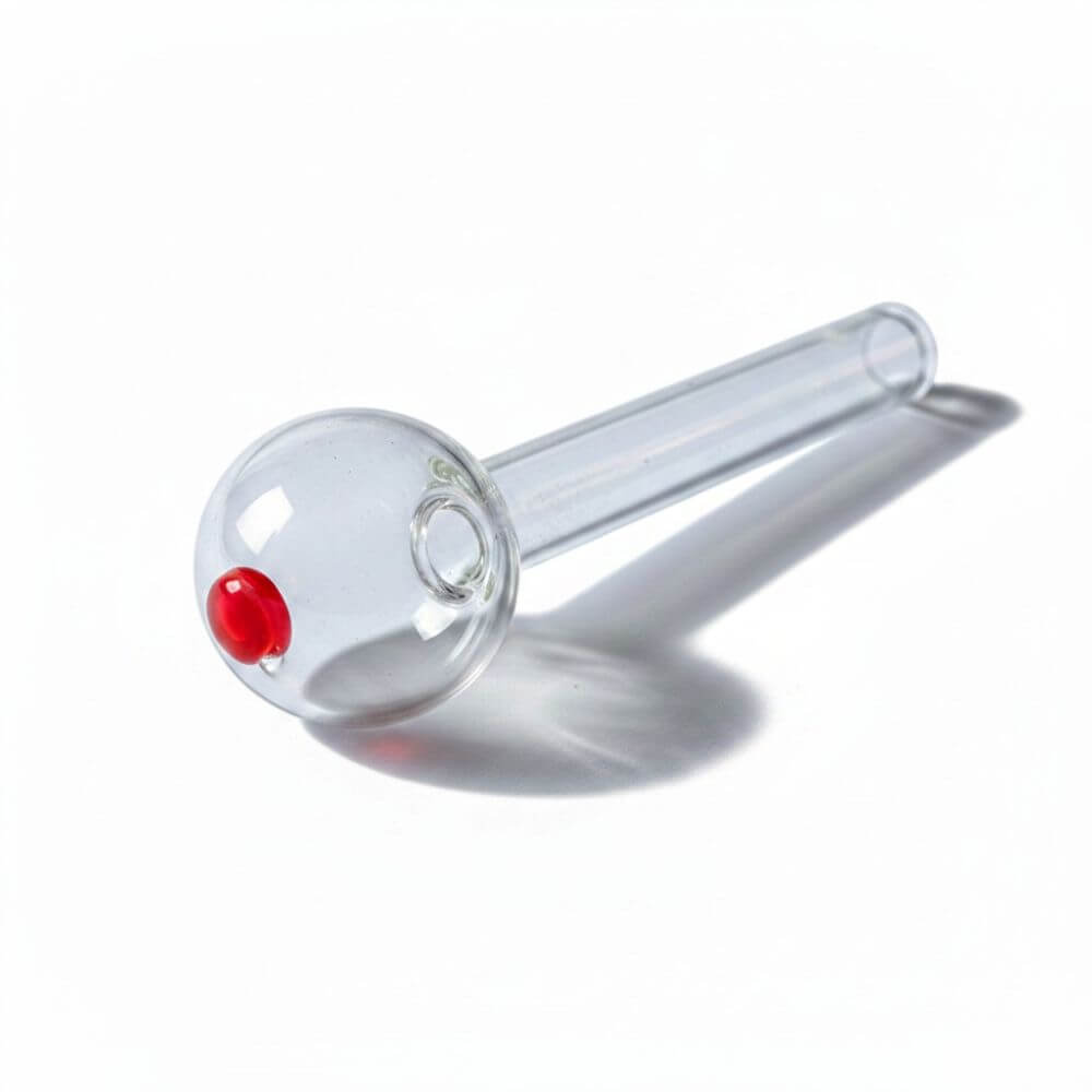 Red Dot Thick Glass Oil Burner Pipe - 01