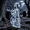 Thick Clear Glass Double Skull Oil Burner Rig - 01