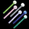 Thick Colored Glass Straight Oil Burner Hand Pipe Long - Made in USA - 01