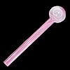 Thick Pink Colored Glass Straight Oil Burner Hand Pipe Long - Made in USA - 02