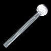 Thick Black Colored Glass Straight Oil Burner Hand Pipe Long - Made in USA - 06