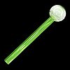 Thick Green Colored Glass Straight Oil Burner Hand Pipe Long - Made in USA - 07