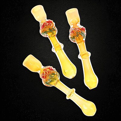 Twisted Rasta Color Changing Fumed Glass Chillum