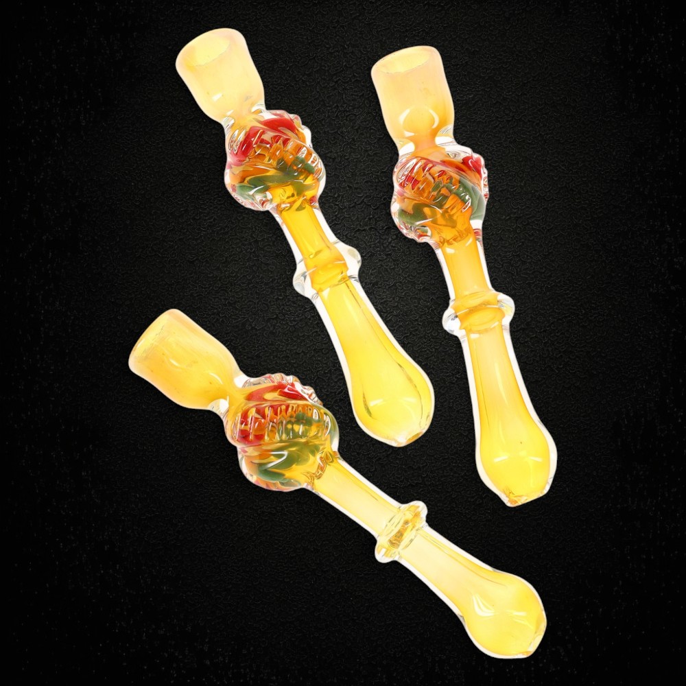 Twisted Rasta Color Changing Fumed Glass Chillum