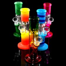 Mini Painted Straight Tube Water Pipe w/ Dome Perc
